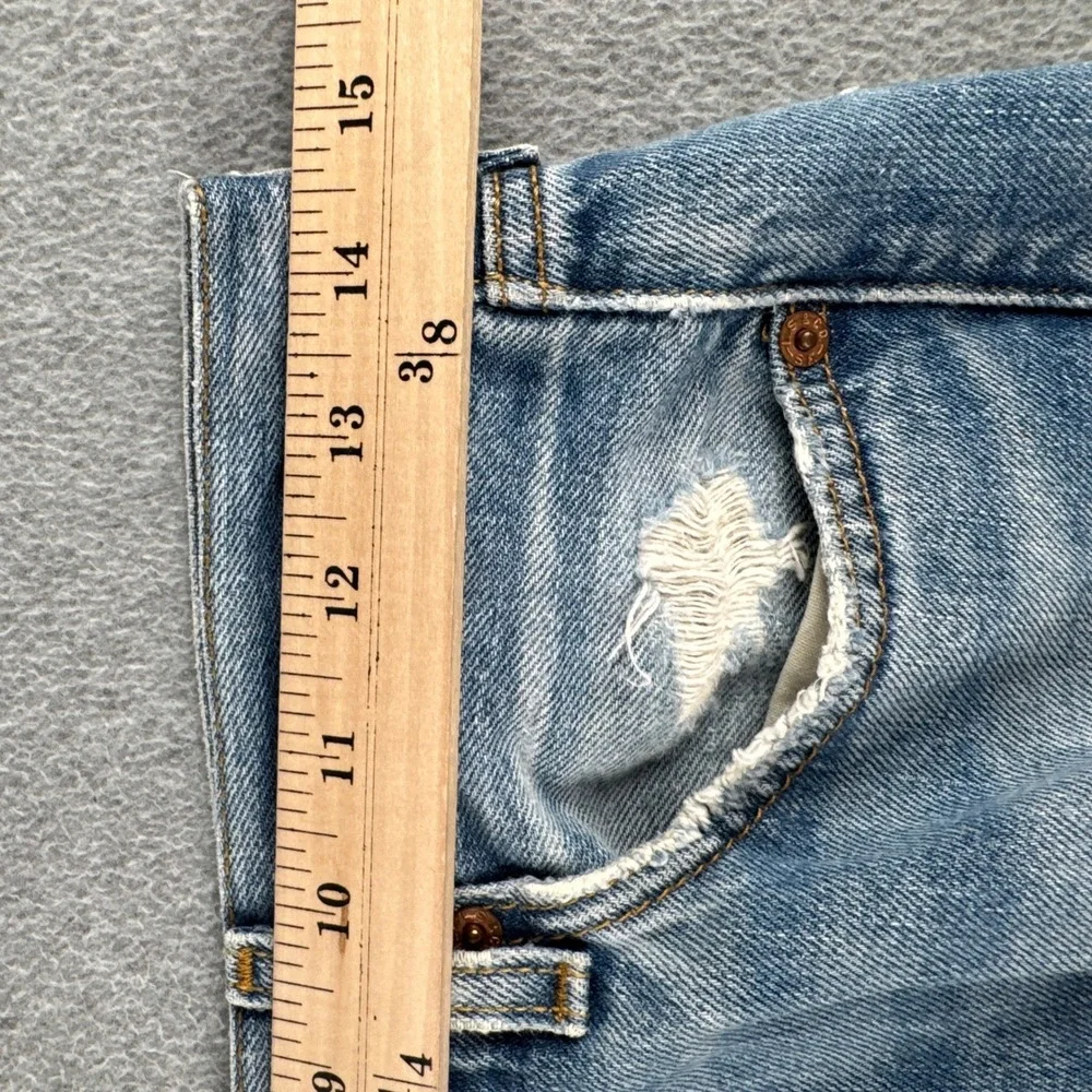 Levi's Jeans Mens W30 L30 501 Original Fit Light Wash Distressed Button Fly